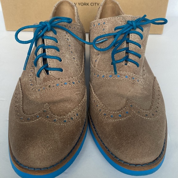 COLE HAAN Alisa Oxford Maple Sugar Blue Lace Up Suede Womens Loafers Size 6 NWOT - Picture 6 of 12